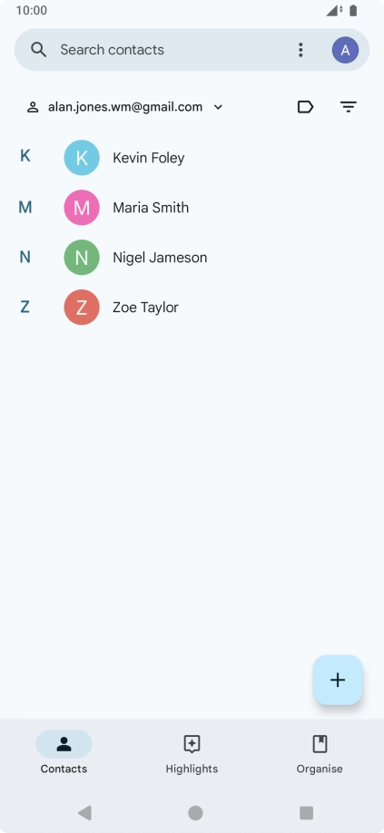 Press the new contact icon. Press the new contact icon.