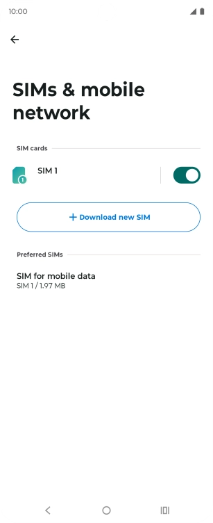 Press the name of the SIM. Press the name of the SIM.