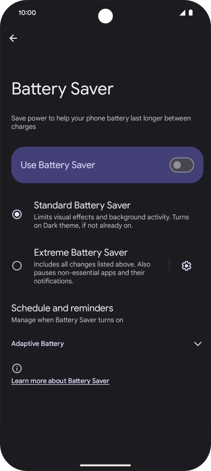 Press the required settings to turn them on or off. Press the required settings to turn them on or off.