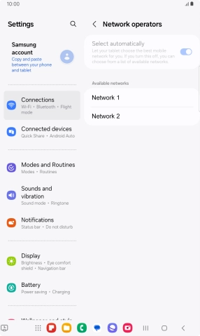 Press the required network. Press the required network.