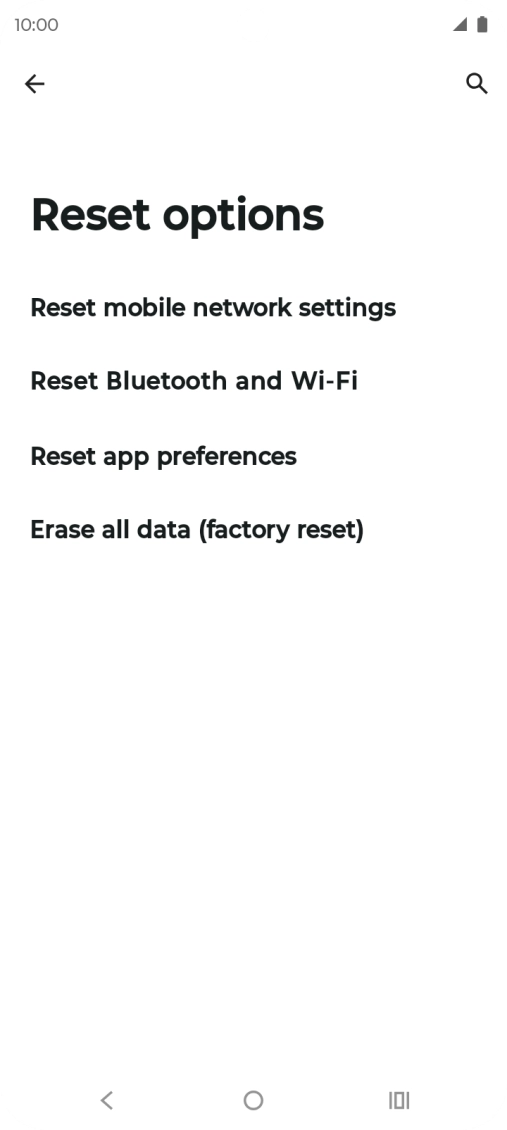 Press Reset mobile network settings. Press Reset mobile network settings.