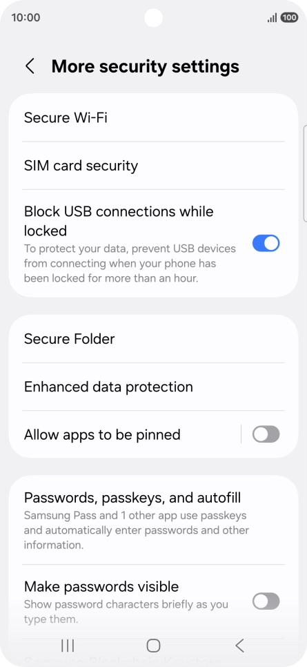 Press SIM card security. Press SIM card security.