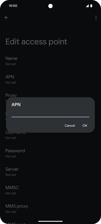 Key in everywhere and press OK. Key in everywhere and press OK.