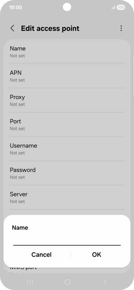 Key in EE Internet and press OK. Key in EE Internet and press OK.