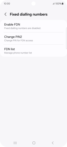 Press Enable FDN. Press Enable FDN.