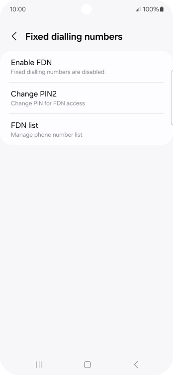 Press Enable FDN. Press Enable FDN.