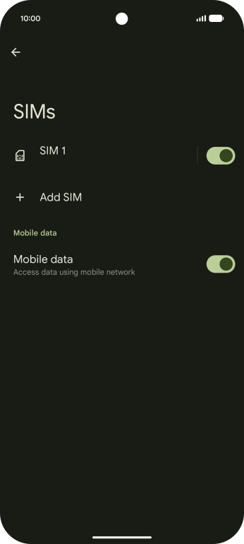 Press the name of the SIM. Press the name of the SIM.