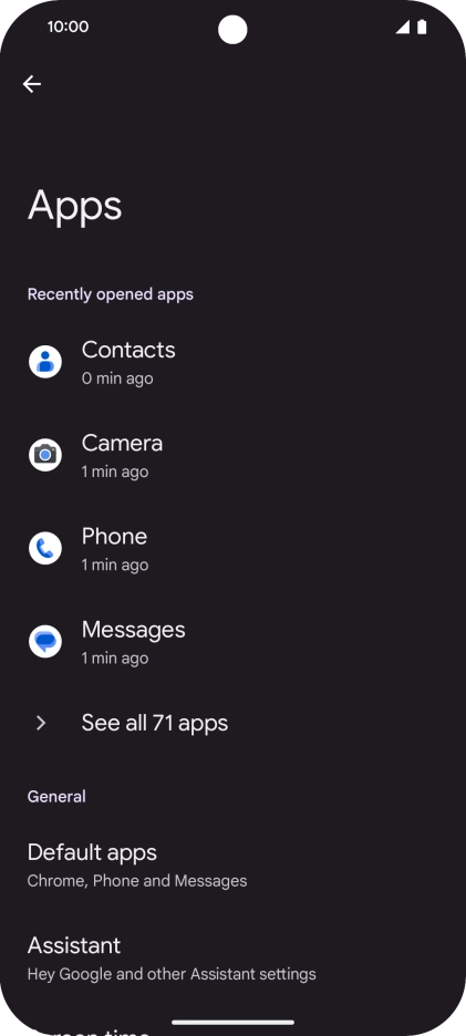 Press All apps. Press All apps.