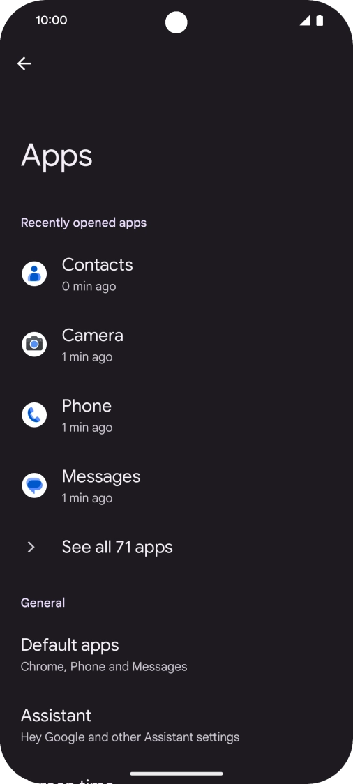 Press All apps. Press All apps.