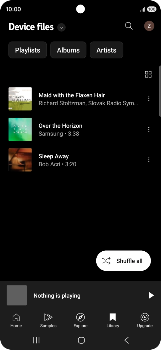 Press the required audio file. Press the required audio file.