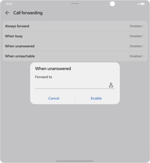 Key in +447953222222 and press Enable. Key in +447953222222 and press Enable.