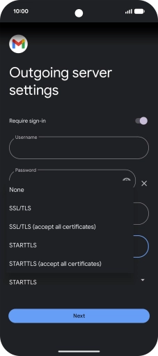 Press SSL/TLS. Press SSL/TLS.