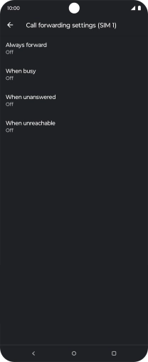 Press the required divert type. Press the required divert type.