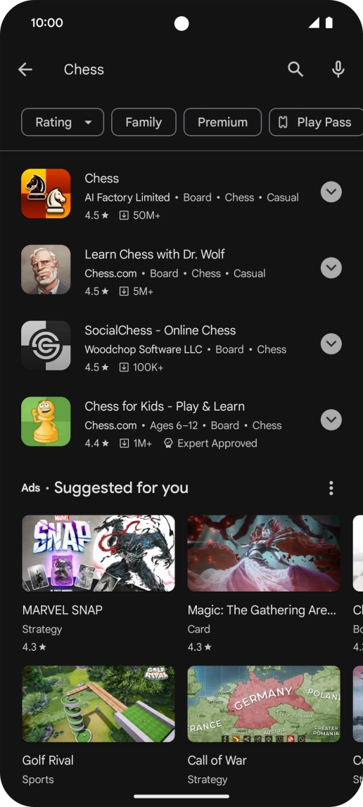 Press the required app. Press the required app.