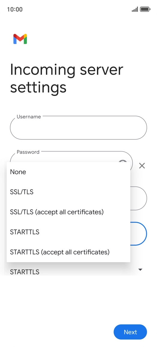 Press SSL/TLS. Press SSL/TLS.