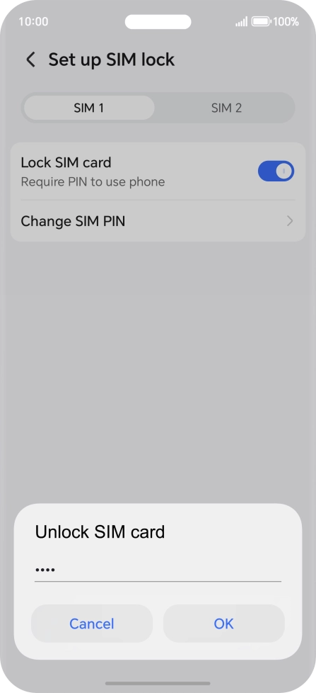 Key in your PIN and press OK. The default PIN is 1111. Key in your PIN and press OK. The default PIN is 1111.