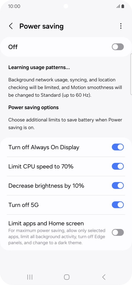 Press the indicators next to the required settings. Press the indicators next to the required settings.