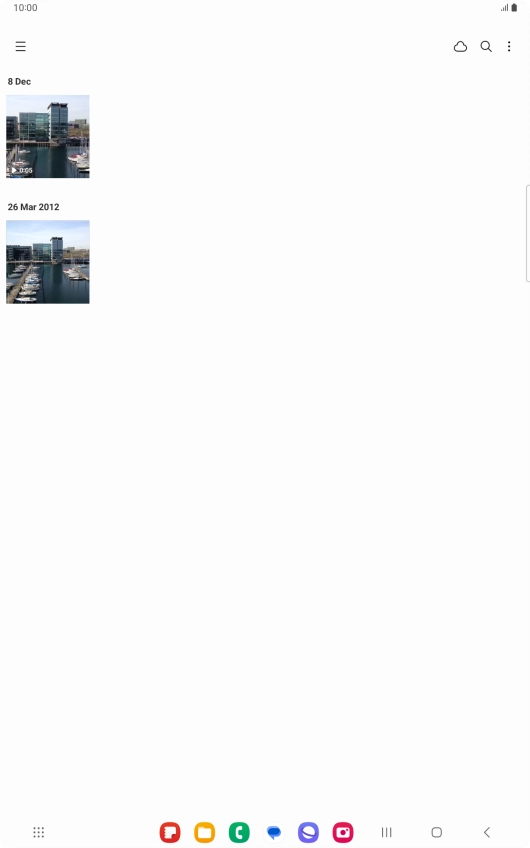 Press and hold the required picture or video clip. Press and hold the required picture or video clip.