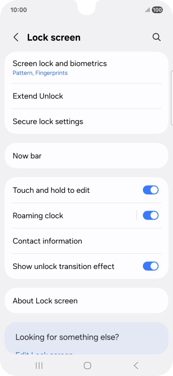 Press Screen lock and biometrics and key in the additional phone lock code you created earlier. Press Screen lock and biometrics and key in the additional phone lock code you created earlier.