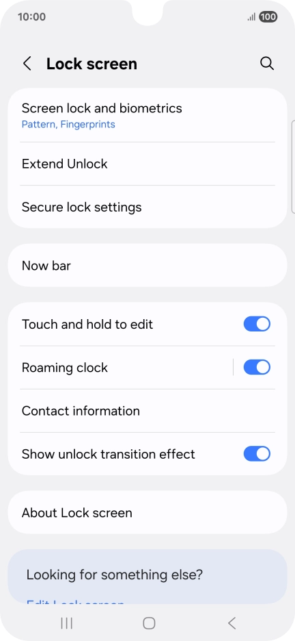 Press Screen lock and biometrics and key in the additional phone lock code you created earlier. Press Screen lock and biometrics and key in the additional phone lock code you created earlier.