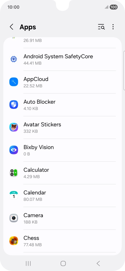 Press the required app. Press the required app.