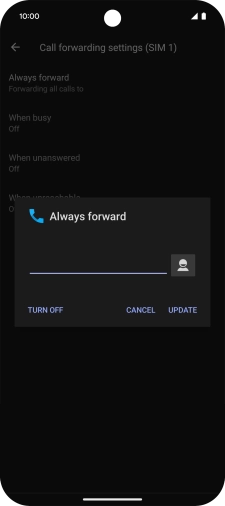 Press TURN OFF. Press TURN OFF.