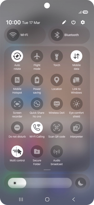Press the Wi-Fi calling icon to turn the function on or off. Press the Wi-Fi calling icon to turn the function on or off.