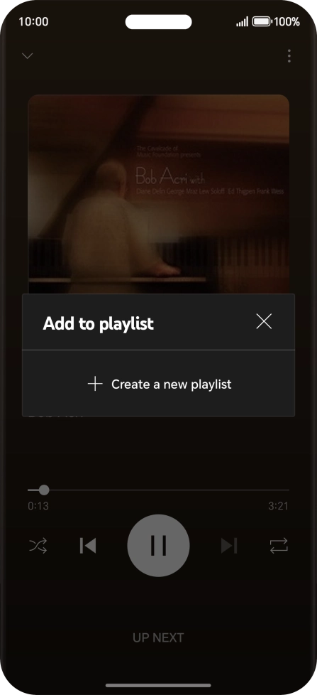 Press Create a new playlist. Press Create a new playlist.