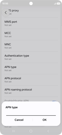 Key in mms and press OK. Key in mms and press OK.