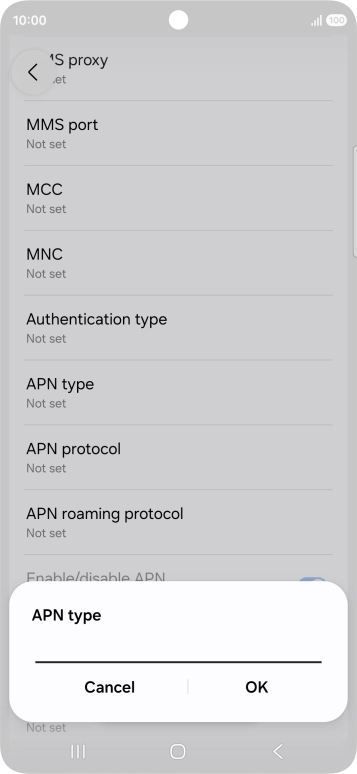Key in mms and press OK. Key in mms and press OK.