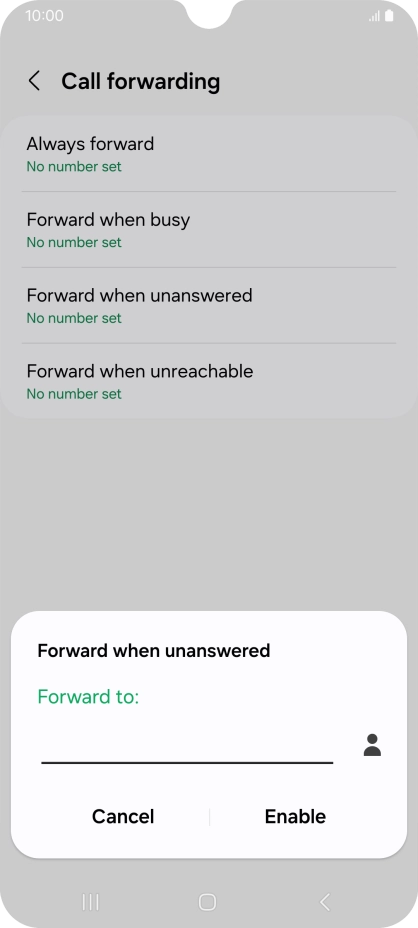 Key in +447953222222 and press Enable. Key in +447953222222 and press Enable.