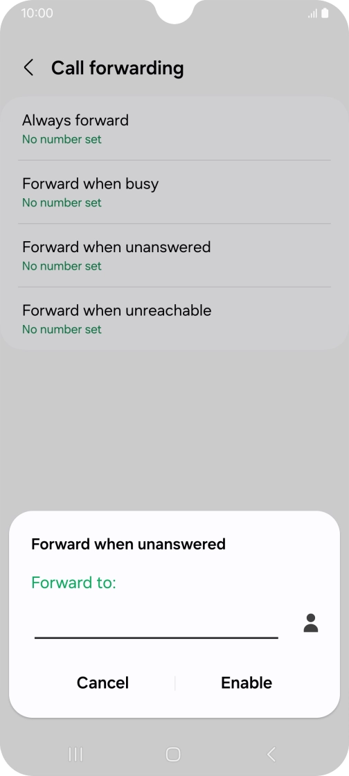 Key in +447953222222 and press Enable. Key in +447953222222 and press Enable.