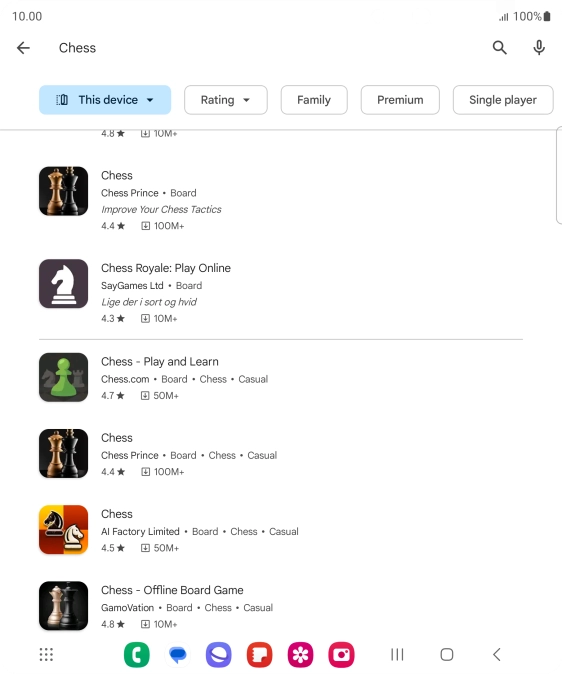 Press the required app. Press the required app.