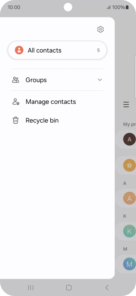 Press Manage contacts. Press Manage contacts.