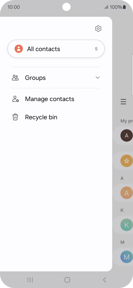 Press Manage contacts. Press Manage contacts.