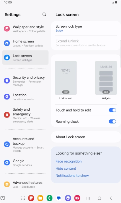 Press Screen lock type. Press Screen lock type.