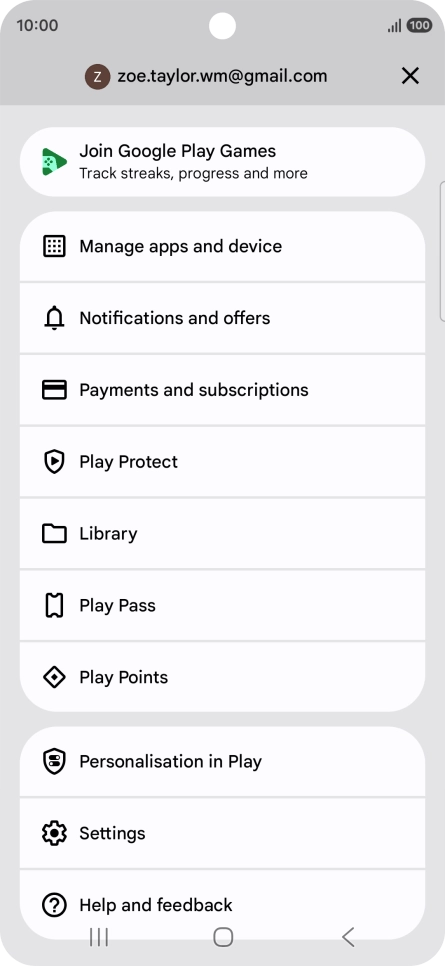 Press Manage apps and device. Press Manage apps and device.