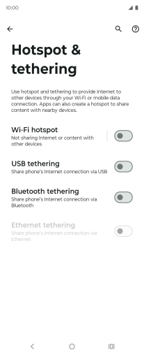 Press Wi-Fi hotspot. Press Wi-Fi hotspot.