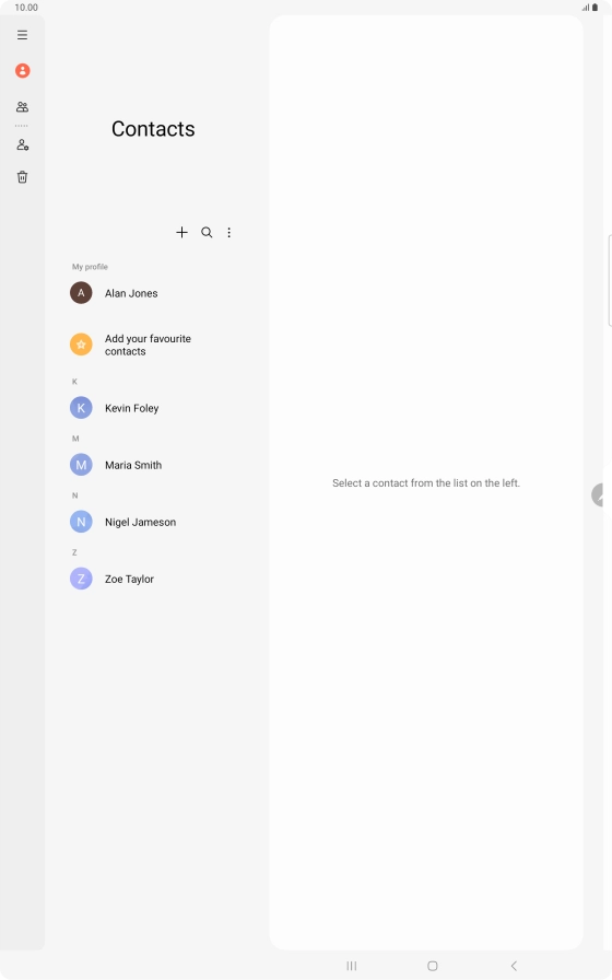 Press the new contact icon. Press the new contact icon.