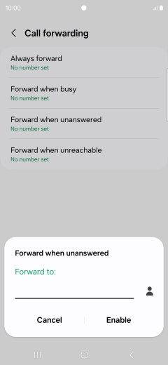 Key in +447953222222 and press Enable. Key in +447953222222 and press Enable.