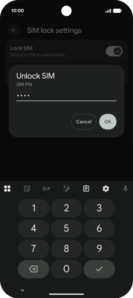 Key in your PIN and press OK. The default PIN is 1111. Key in your PIN and press OK. The default PIN is 1111.