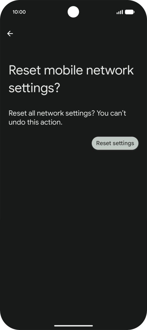 Press Reset settings. Press Reset settings.