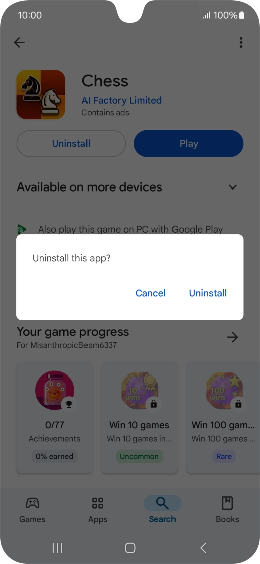 Press Uninstall. Press Uninstall.