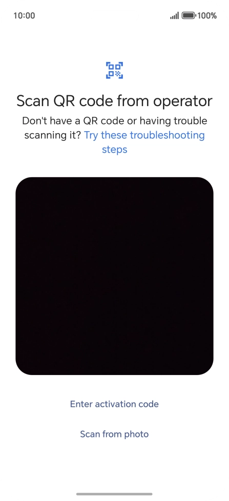Place the QR code you've received inside the phone camera frame to scan the code. Place the QR code you've received inside the phone camera frame to scan the code.