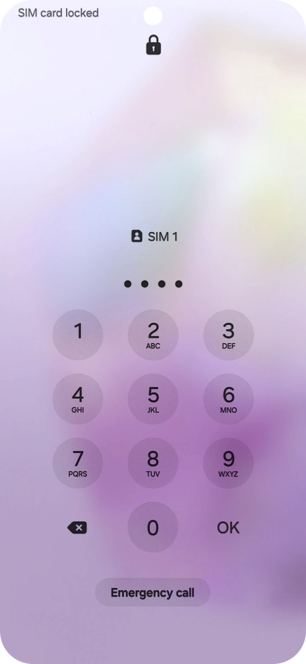 If your SIM is locked, key in your PIN and press OK. The default PIN is 1111. If your SIM is locked, key in your PIN and press OK. The default PIN is 1111.
