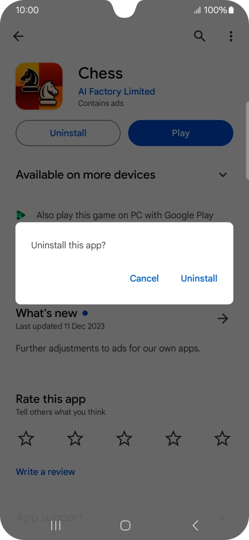Press Uninstall. Press Uninstall.