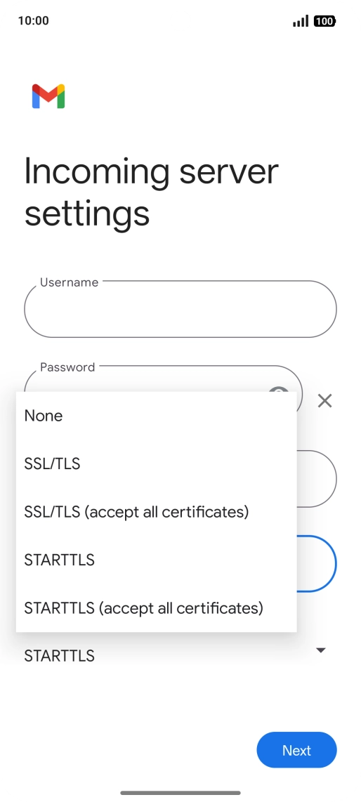 Press SSL/TLS. Press SSL/TLS.