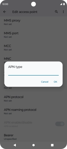Key in default and press OK. Key in default and press OK.