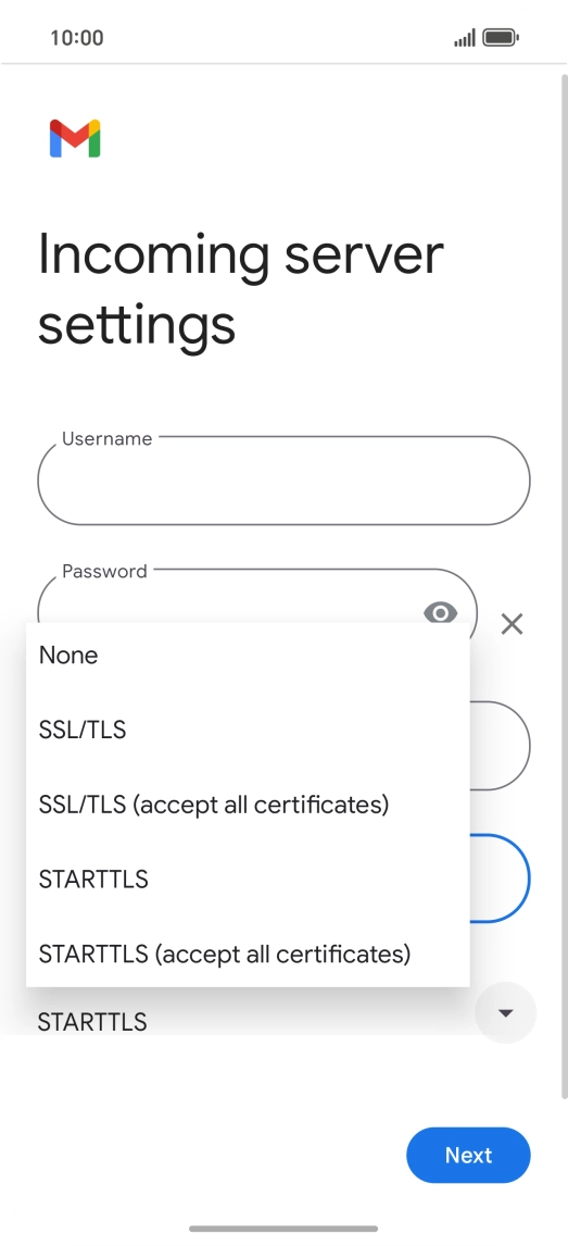 Press SSL/TLS. Press SSL/TLS.