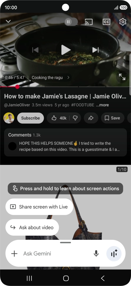 Press Ask about video. Press Ask about video.